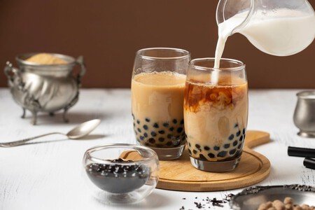Té con leche y tapioca delicatessen asiático