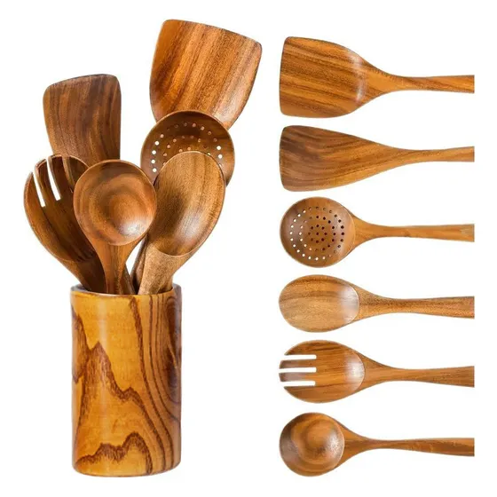 Juego De Cucharas Para Cocina De Madera Para Cocina 6 Piezas Imagen - 1/10