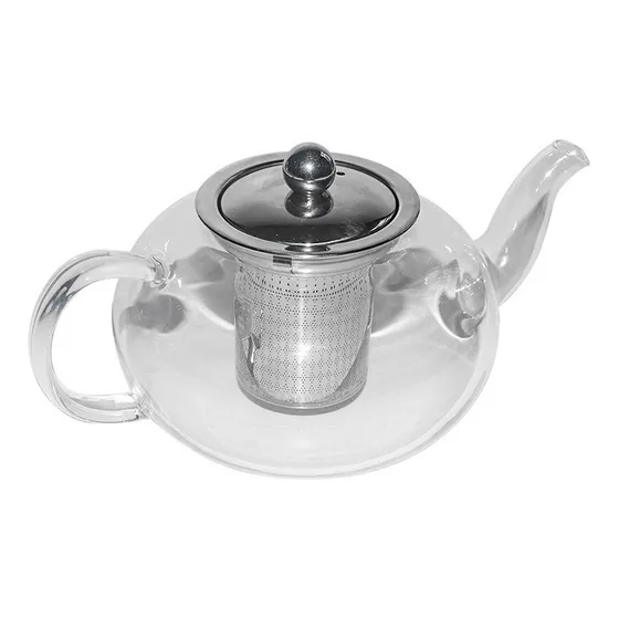 Tetera Redonda De Cristal,inoxidable Filtro De Infusor 400ml Imagen - 1/6